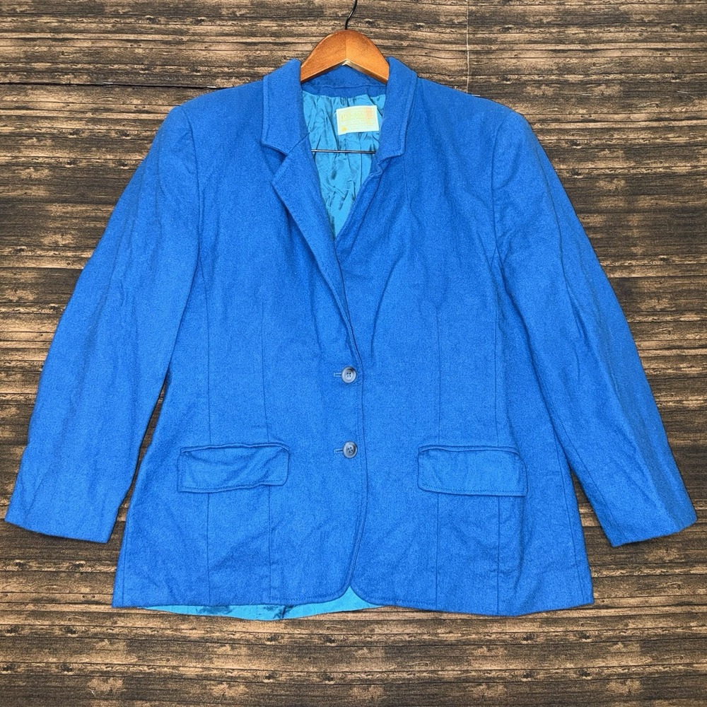 Pendleton Womens Blazer Size 14 Blue 100% Wool Made in U.S.A.